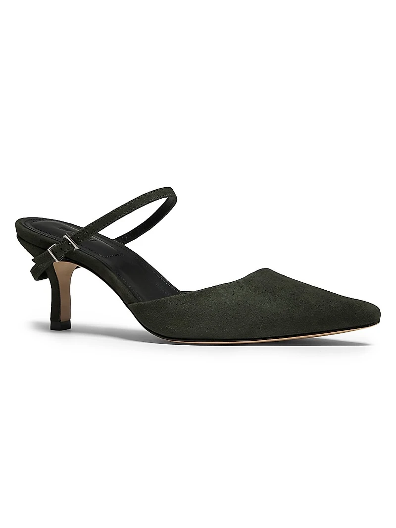 Kieran Mini-Buckle 65MM Suede Mules