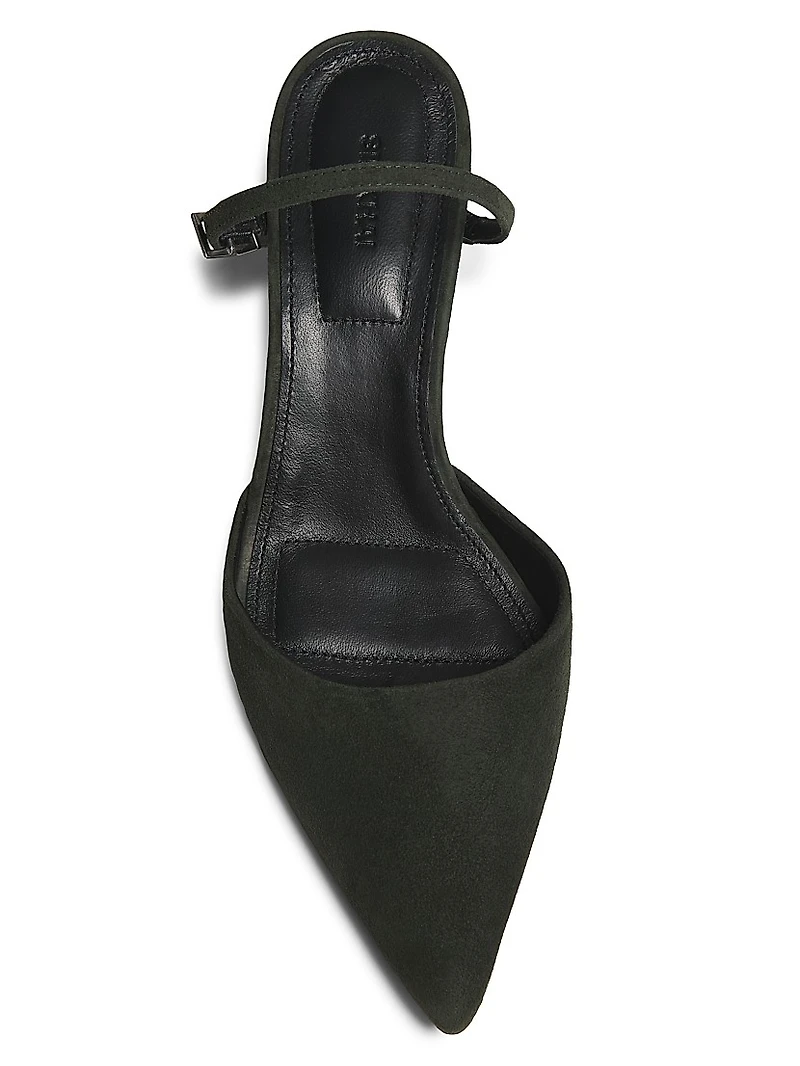 Kieran Mini-Buckle 65MM Suede Mules