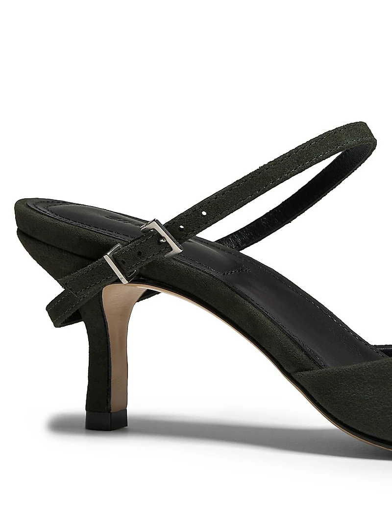 Kieran Mini-Buckle 65MM Suede Mules