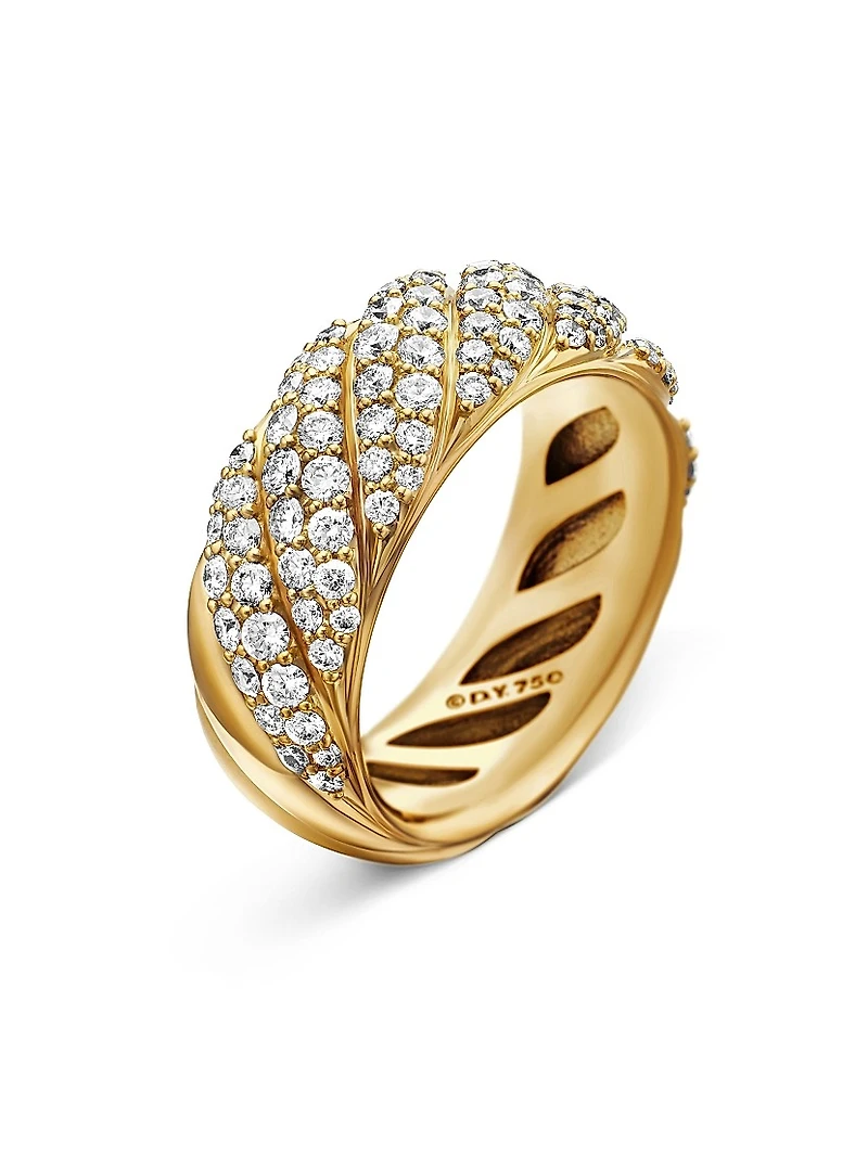 Sculpted Cable Band Ring 18K Yellow Gold