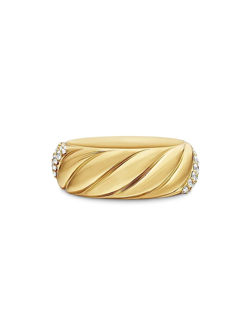 Sculpted Cable Band Ring 18K Yellow Gold