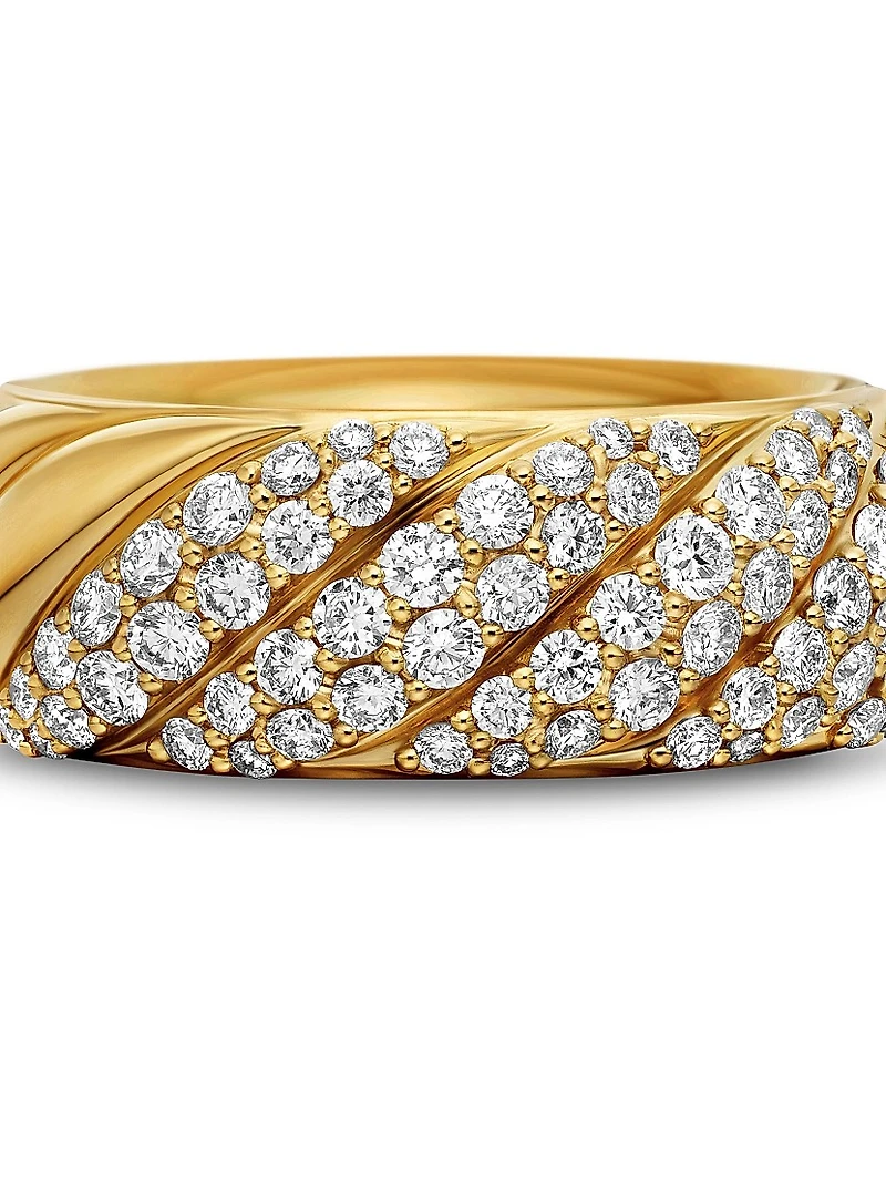 Sculpted Cable Band Ring 18K Yellow Gold