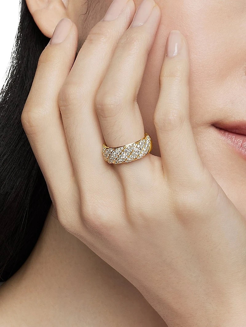 Sculpted Cable Band Ring 18K Yellow Gold