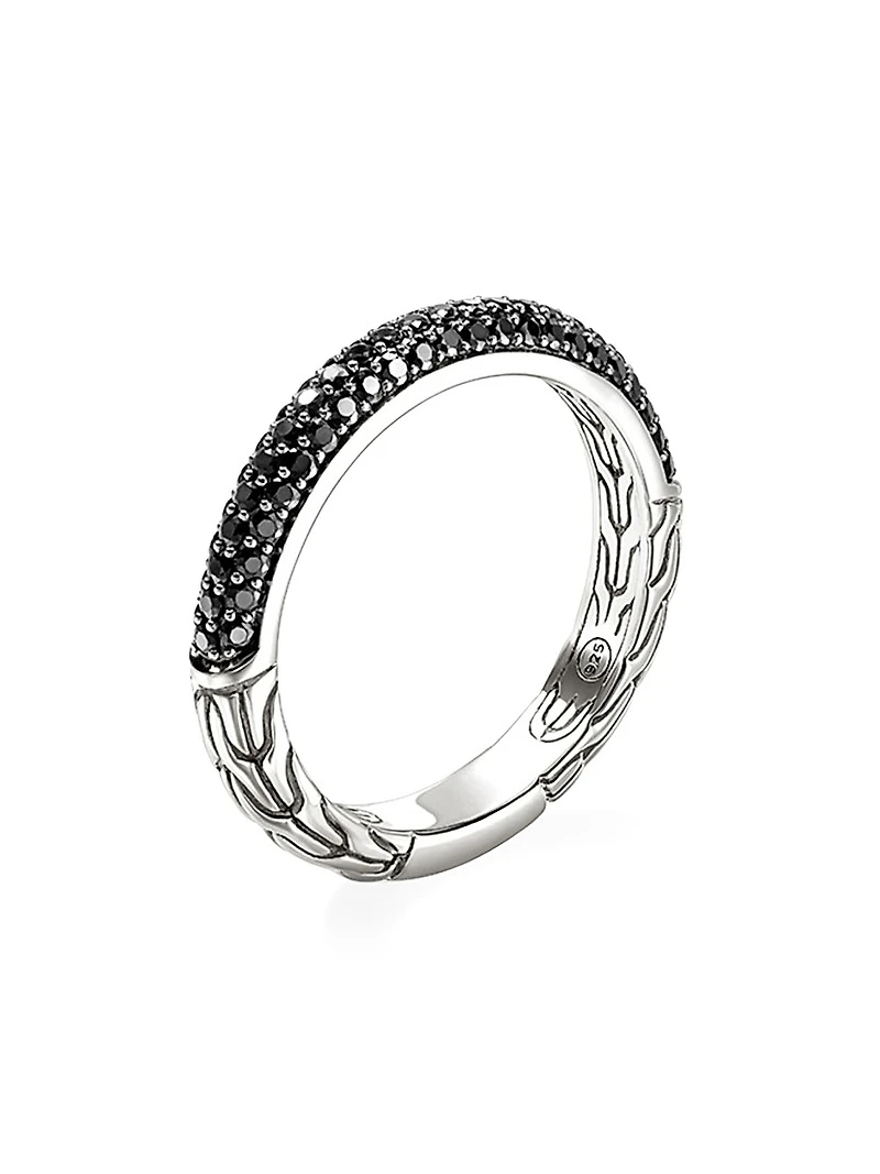 JH Essentials Sterling Silver & Sapphire Pavé Band Ring