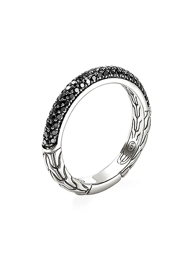 JH Essentials Sterling Silver & Sapphire Pavé Band Ring