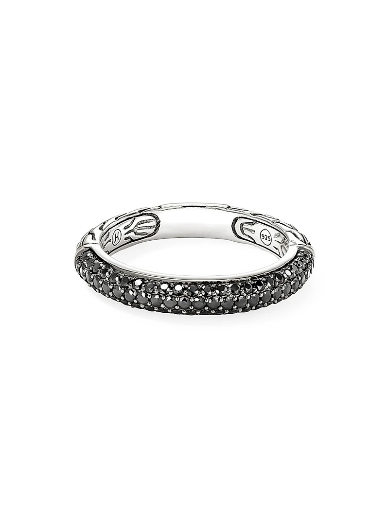 JH Essentials Sterling Silver & Sapphire Pavé Band Ring