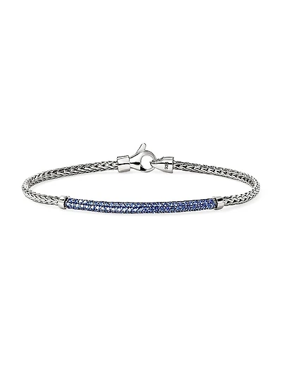 JH Essentials Pavé Sterling Silver & Blue Sapphire Bracelet