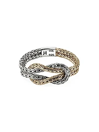 Love Knot 14K Yellow Gold & Sterling Silver Ring
