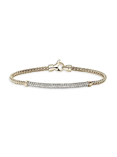 JH Essentials Pavé 14K Yellow Gold & 0.68 TCW Diamond Bracelet