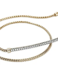 JH Essentials Pavé 14K Yellow Gold & 0.24 TCW Diamond Wrap Bracelet
