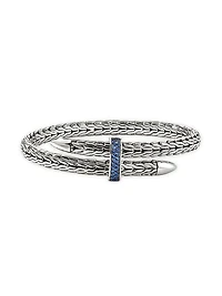 Spear Sterling Silver & Blue Sapphire Bracelet