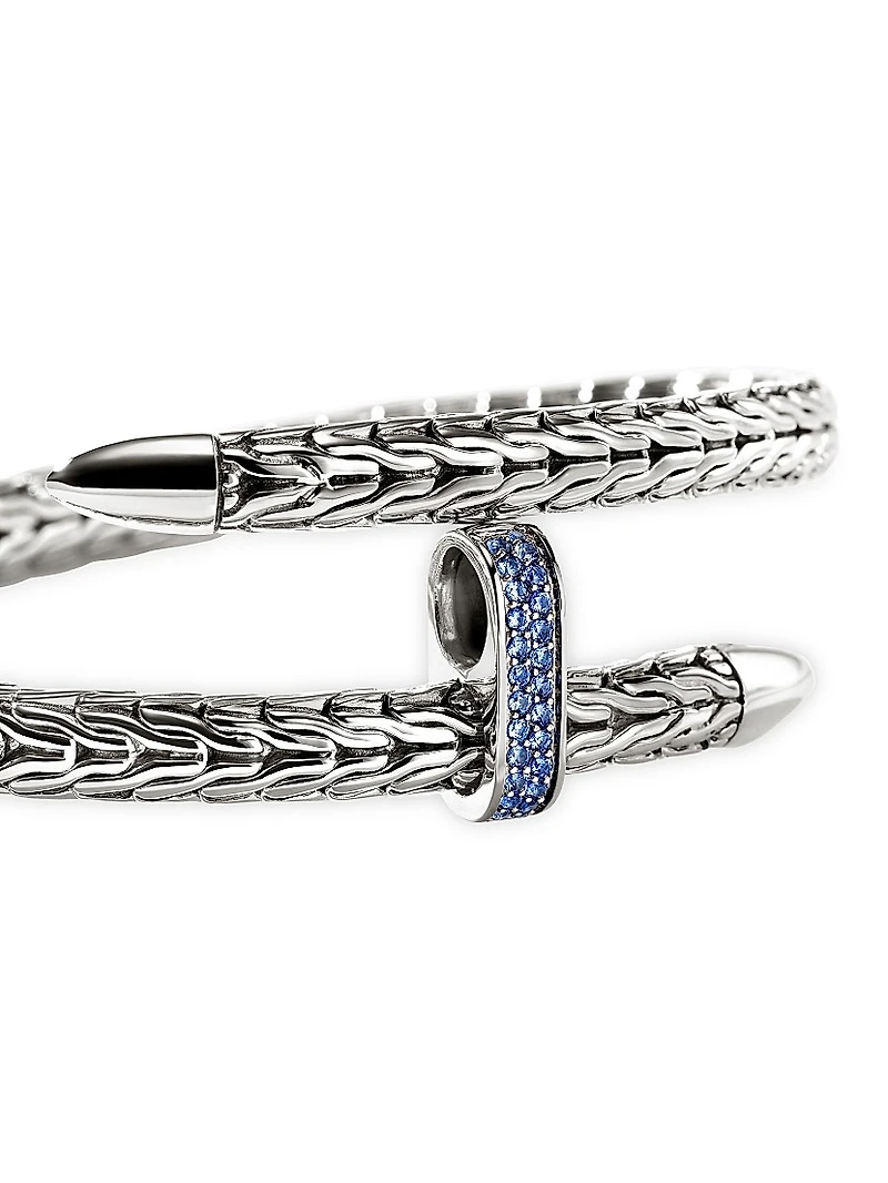 Spear Sterling Silver & Blue Sapphire Bracelet