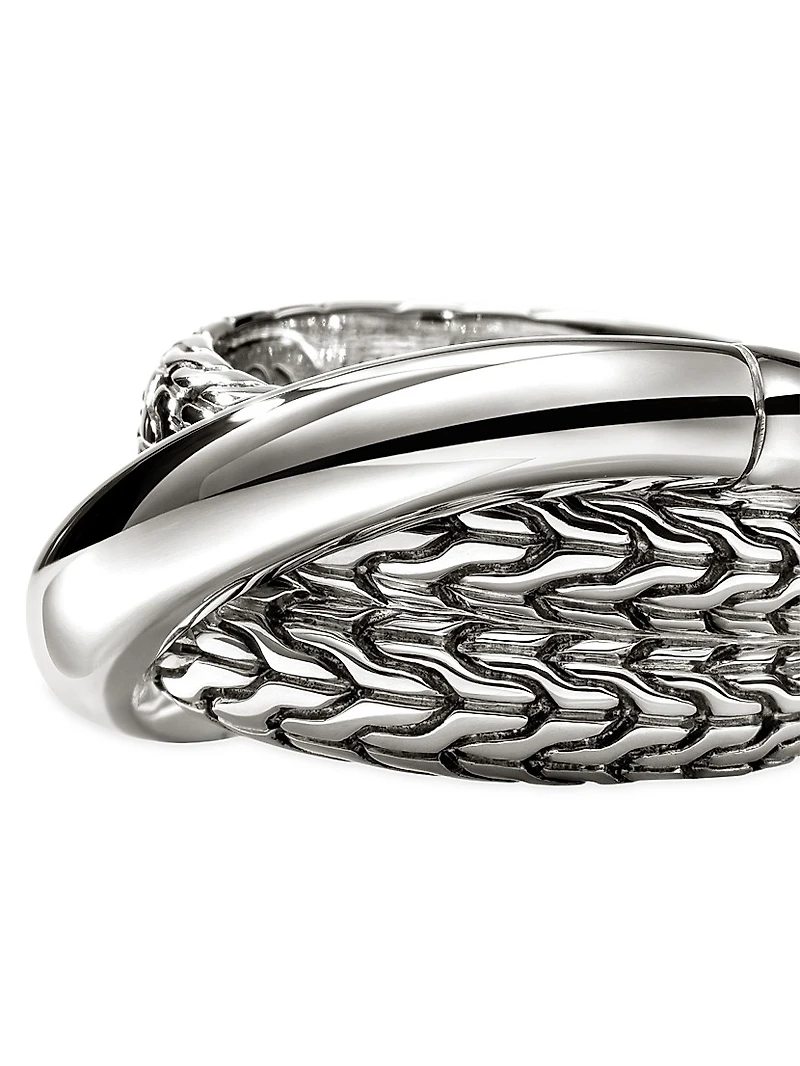 JH Essentials Sterling Silver Wide Crossover Ring
