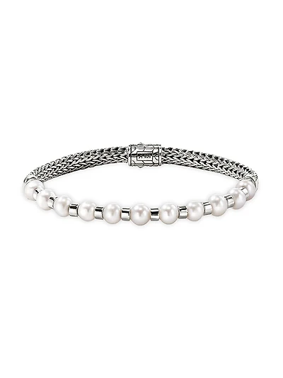 JH Essentials Sterling Silver & Cultured Freshwater Pearl Bracelet