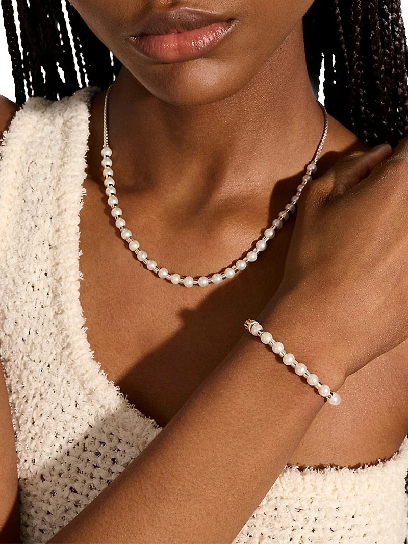 JH Essentials Sterling Silver & Cultured Freshwater Pearl Bracelet