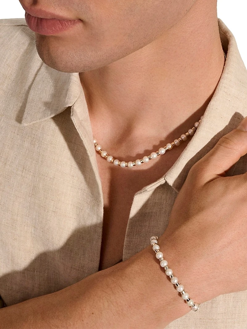 JH Essentials Sterling Silver & Cultured Freshwater Pearl Bracelet