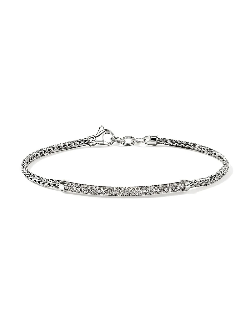 JH Essentials Pavé Sterling Silver & 0.68 TCW Diamond Bracelet