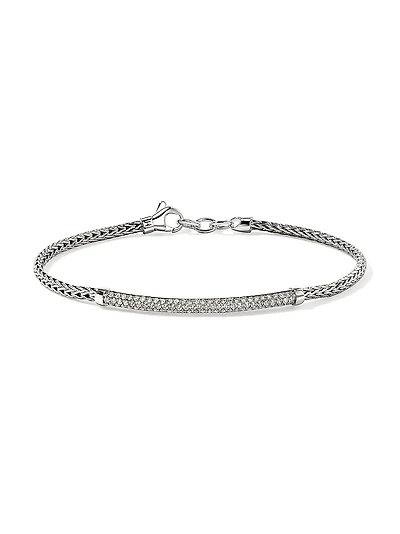 JH Essentials Pavé Sterling Silver & 0.68 TCW Diamond Bracelet