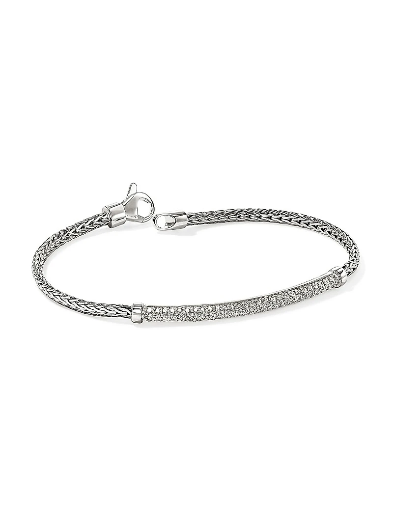JH Essentials Pavé Sterling Silver & 0.68 TCW Diamond Bracelet