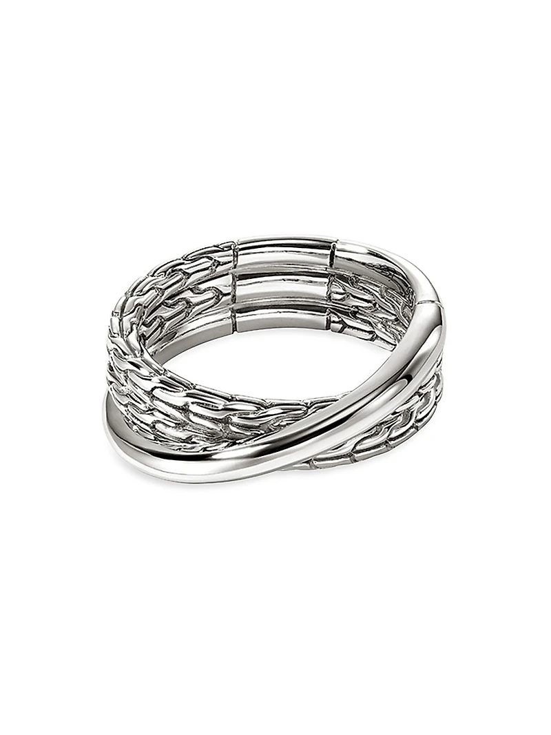 JH Essentials Sterling Silver Crossover Ring