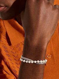 JH Essentials Sterling Silver & Cultured Freshwater Pearl Wrap Bracelet
