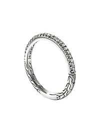 JH Essentials Sterling Silver & 0.19 TCW Diamond Pavé Band Ring
