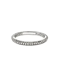 JH Essentials Sterling Silver & 0.19 TCW Diamond Pavé Band Ring