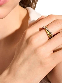 JH Essentials 14K Yellow Gold & 0.35 TCW Crossover Ring