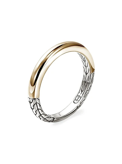 JH Essentials 14K Yellow Gold & Sterling Silver Band Ring