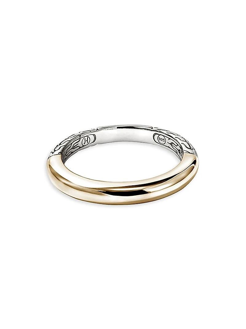 JH Essentials 14K Yellow Gold & Sterling Silver Band Ring