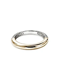 JH Essentials 14K Yellow Gold & Sterling Silver Band Ring