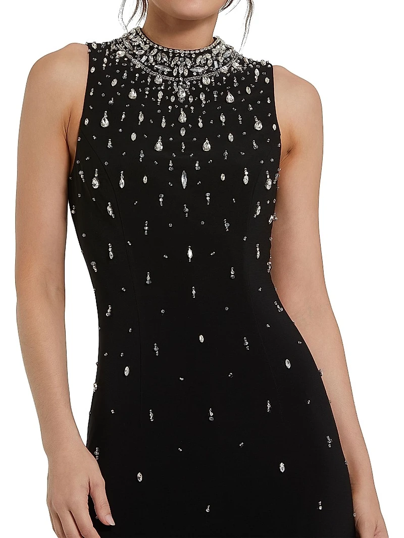 Beaded Stretch Jersey Gown