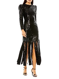 Fringed Sequined Cocktail Dress