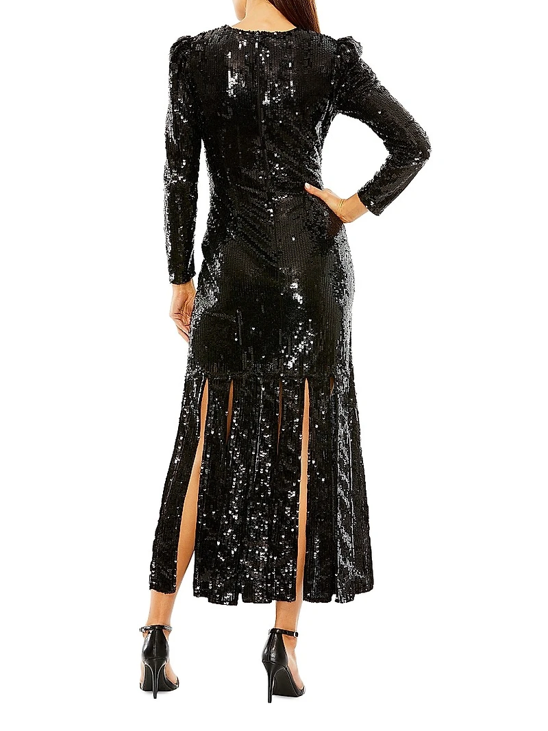 Fringed Sequined Cocktail Dress