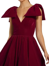 Bow Shoulder Cocktail Minidress