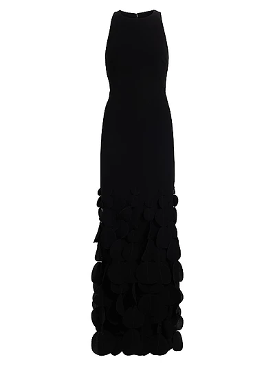 Crepe Sleeveless Sheath Gown