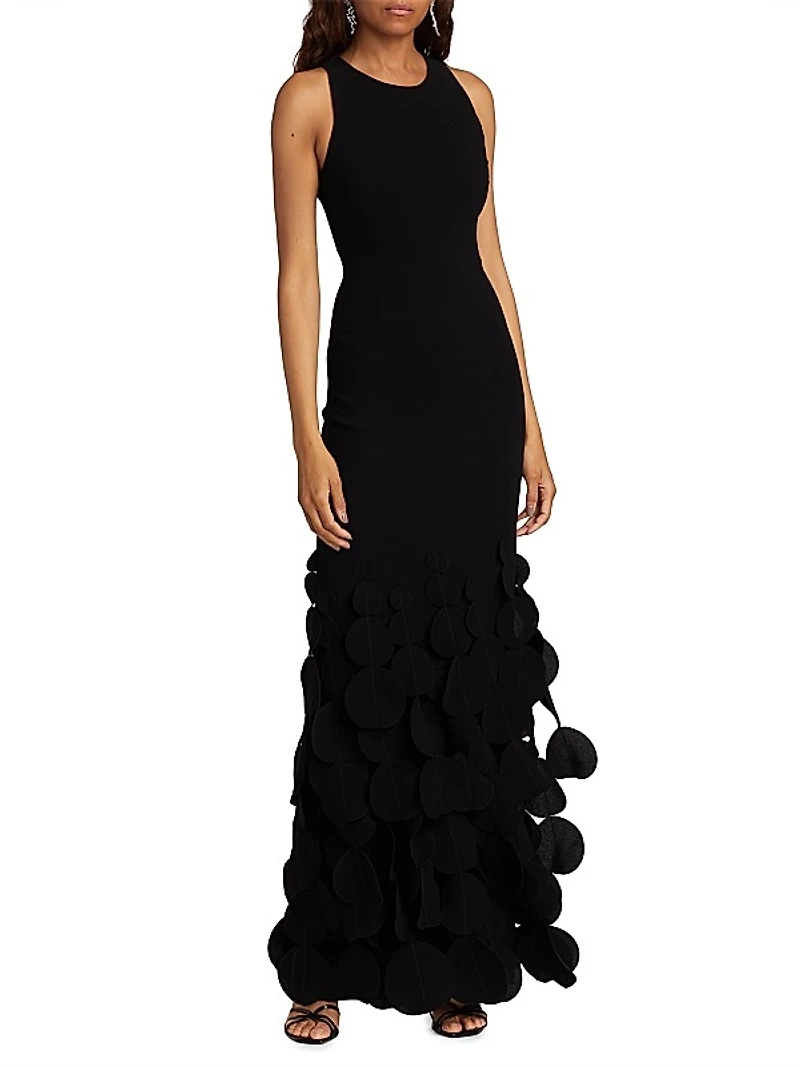 Crepe Sleeveless Sheath Gown