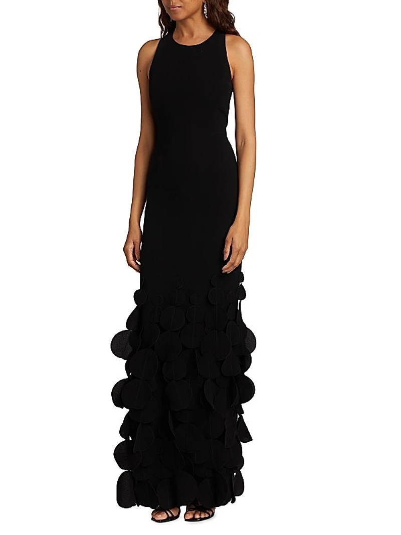 Crepe Sleeveless Sheath Gown