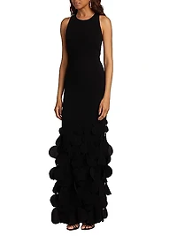 Crepe Sleeveless Sheath Gown