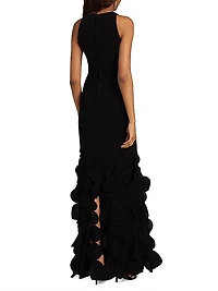 Crepe Sleeveless Sheath Gown