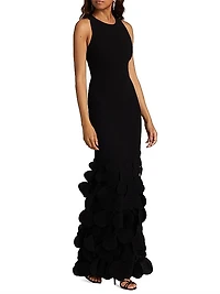 Crepe Sleeveless Sheath Gown