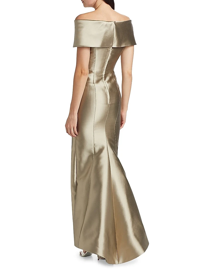 Embroidered Silk Radzimir Off-the-Shoulder Gown