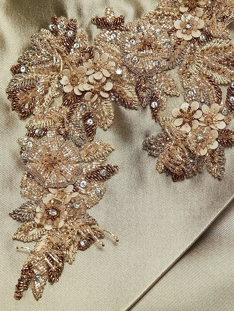 Embroidered Silk Radzimir Off-the-Shoulder Gown