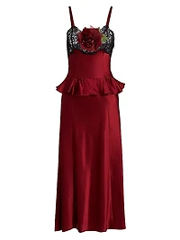 Floral Silk Sleeveless Slipdress