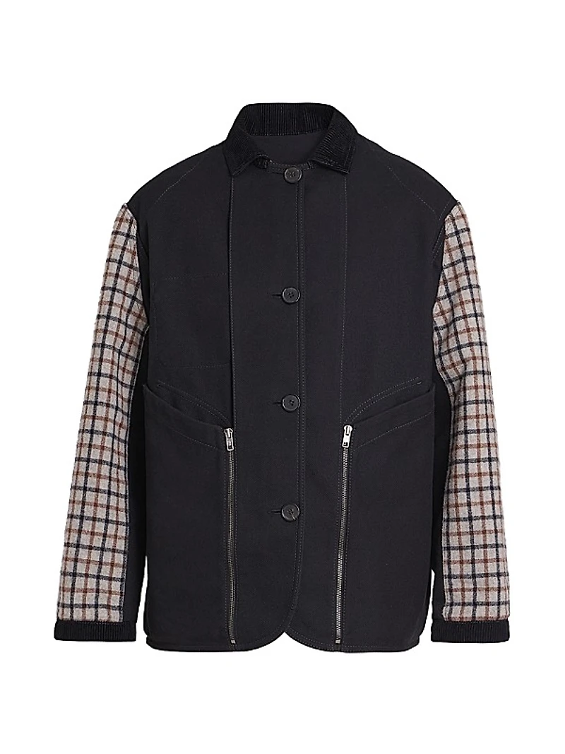 Wool & Cotton Button-Up Coat