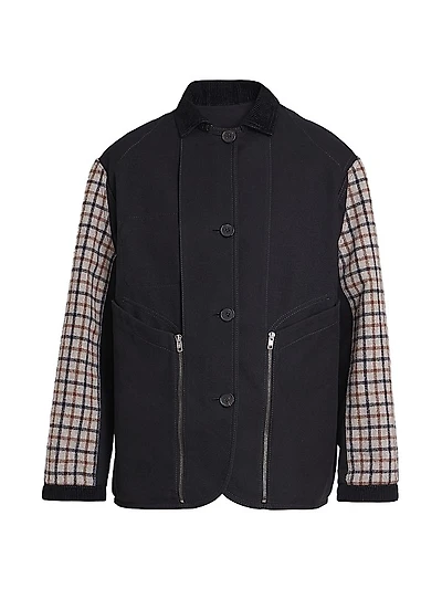 Wool & Cotton Button-Up Coat
