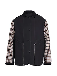 Wool & Cotton Button-Up Coat