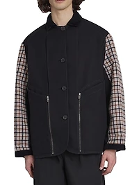 Wool & Cotton Button-Up Coat