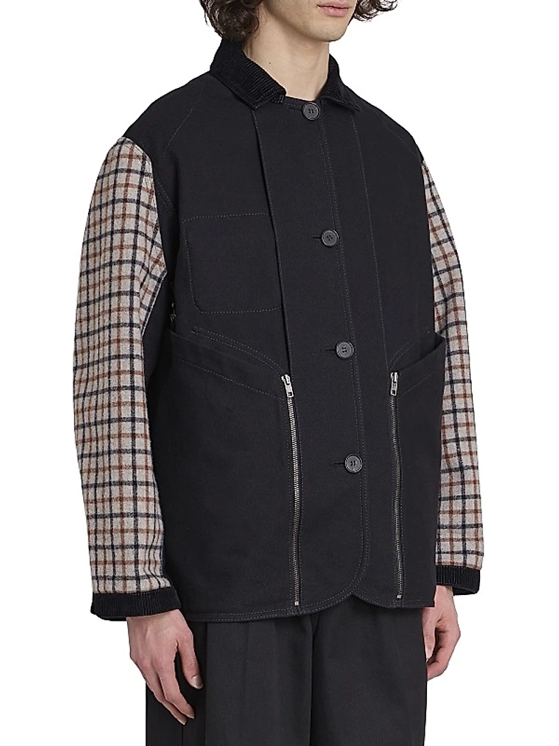 Wool & Cotton Button-Up Coat