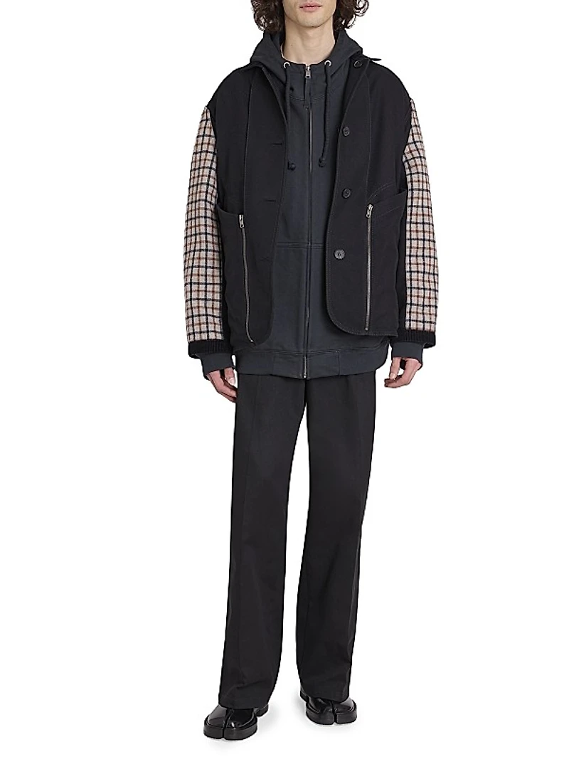 Wool & Cotton Button-Up Coat